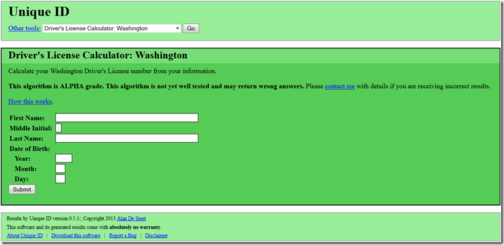 Drivers License Calculator: Washington State